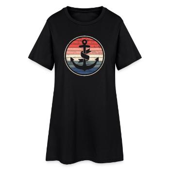 Schiff Boot Kapitän - Frauen T-Shirt-Kleid - Schwarz - Vorne