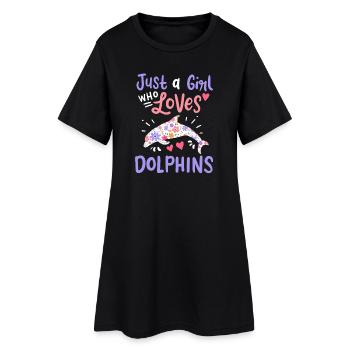 Dolphin Dolphin Lovers - Women’s T-Shirt Dress - black - Front