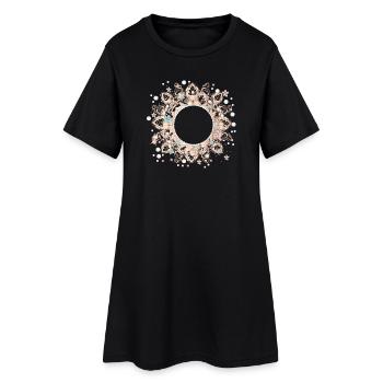 cadre imaginatif en dentelle délicate - Robe T-shirt Femme - noir - Devant