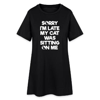 Katze Kätzchen - Frauen T-Shirt-Kleid - Schwarz - Vorne