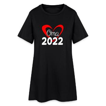 Oma 2022 - Werdende Oma - Frauen T-Shirt-Kleid - Schwarz - Vorne