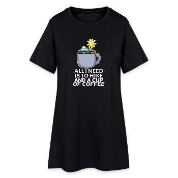 Kaffee Berg Berge Wandern - Frauen T-Shirt-Kleid - Schwarz - Vorne