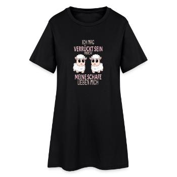 Schaf Schafe Spruch Geschenk - Frauen T-Shirt-Kleid - Schwarz - Vorne