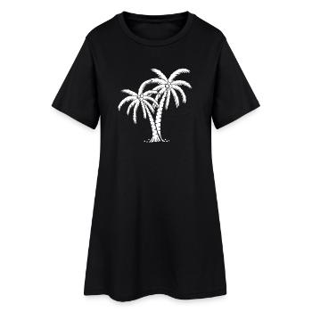 Palme - Frauen T-Shirt-Kleid - Schwarz - Vorne