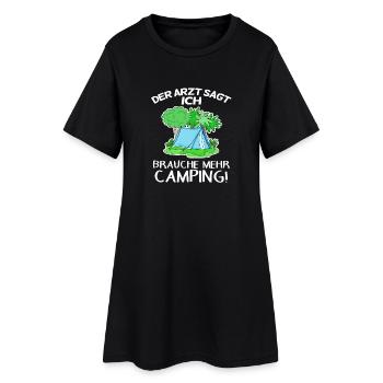 Hobby Camping Campingspruch Spruch Geschenk - Frauen T-Shirt-Kleid - Schwarz - Vorne