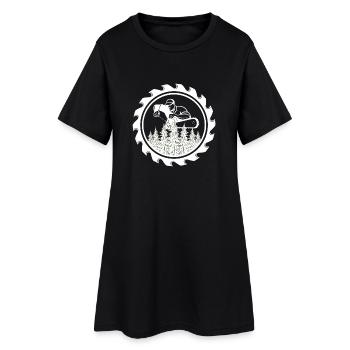 Insigne de la tronçonneuse dans la forêt - Robe T-shirt Femme - noir - Devant