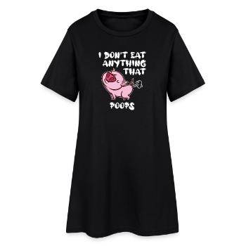 Déclaration porc végétalien - Robe T-shirt Femme - noir - Devant