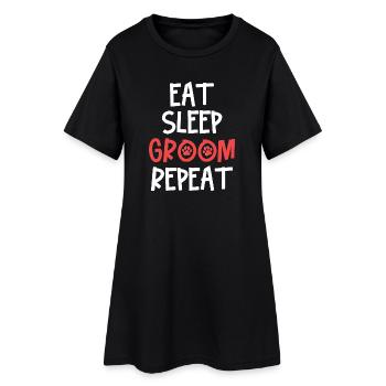 Garde-chien Toiletteur pour chiens - Robe T-shirt Femme - noir - Devant