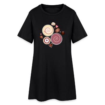 Composition de chocolats nobles aux couleurs délicates - Robe T-shirt Femme - noir - Devant