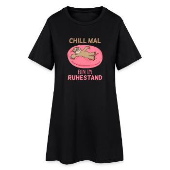 Endlich Rentner - Rente Spruch lustig - Frauen T-Shirt-Kleid - Schwarz - Vorne