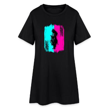 Samurai Silhouette Japan Krieger Schwarz Kunst - Frauen T-Shirt-Kleid - Schwarz - Vorne