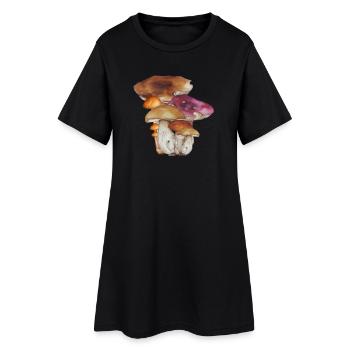 Aquarelle Colonie de champignons forestiers - Robe T-shirt Femme - noir - Devant