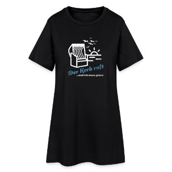 Der Korb ruft - Strandkorb Erholung Strand - Frauen T-Shirt-Kleid - Schwarz - Vorne