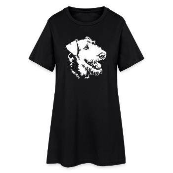 Airedale Terrier Tête « Black Edition » - Robe T-shirt Femme - noir - Devant