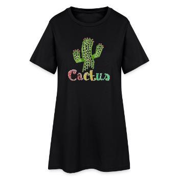 Cactus Colorful - Women’s T-Shirt Dress - black - Front