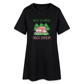 Camping Camper Wohnmobil - Frauen T-Shirt-Kleid - Schwarz - Vorne