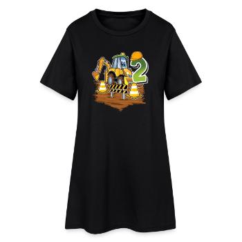 2 Jahre Bagger Kindergeburtstag - Frauen T-Shirt-Kleid - Schwarz - Vorne