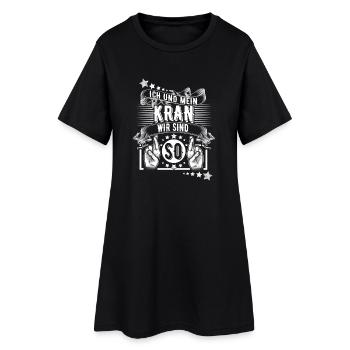 Kranführer - Frauen T-Shirt-Kleid - Schwarz - Vorne