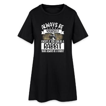 Hase - Frauen T-Shirt-Kleid - Schwarz - Vorne