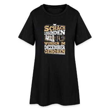 Schachspieler Schach Geburtstag Dezember Geschenk - Frauen T-Shirt-Kleid - Schwarz - Vorne