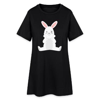 Lapin lapin - Robe T-shirt Femme - noir - Devant