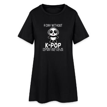 Panda K-pop - Robe T-shirt Femme - noir - Devant