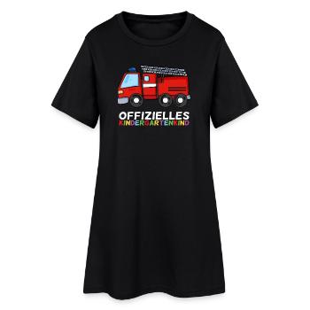 Kindergarten Feuerwehr Feuerwehrmann - Frauen T-Shirt-Kleid - Schwarz - Vorne
