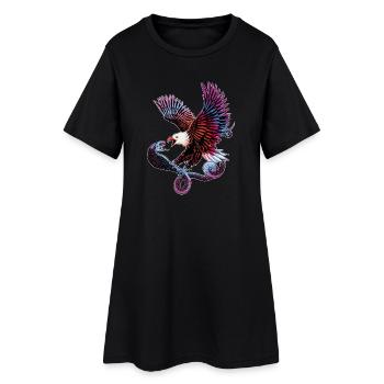 Aigle et serpent - Robe T-shirt Femme - noir - Devant