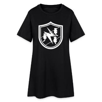 Electrician electronics technician guild sign coat of arms shield - Women’s T-Shirt Dress - black - Front