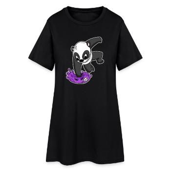 Panda Virus Kampf - Frauen T-Shirt-Kleid - Schwarz - Vorne