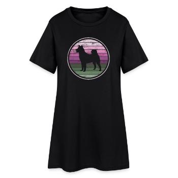 Chien Akita Shiba Inu - Robe T-shirt Femme - noir - Devant