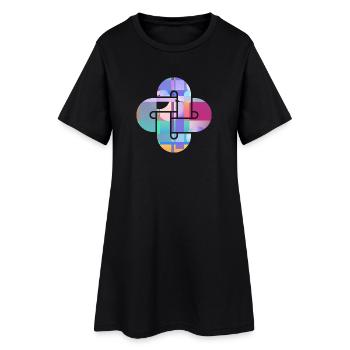 Mosaïque de croix prismatique - Robe T-shirt Femme - noir - Devant