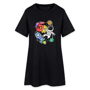 5ème anniversaire astronaute 5 ans cadeau garçon - Robe T-shirt Femme - noir - Devant