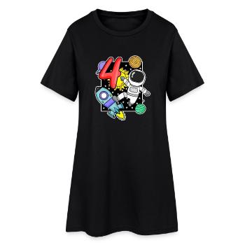 4ème anniversaire astronaute 4 ans cadeau garçon - Robe T-shirt Femme - noir - Devant