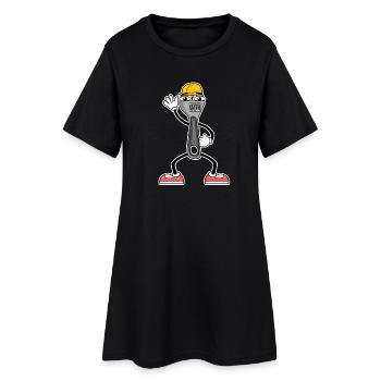 Outil De Cartoon Clé à molette - Robe T-shirt Femme - noir - Devant