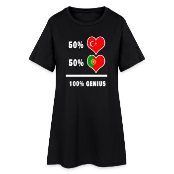 Portugal und Türkei genial / Geschenk - Frauen T-Shirt-Kleid - Schwarz - Vorne