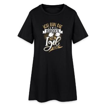 Igel - Frauen T-Shirt-Kleid - Schwarz - Vorne