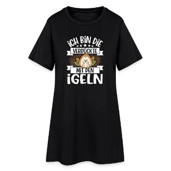 Igel - Frauen T-Shirt-Kleid - Schwarz - Vorne