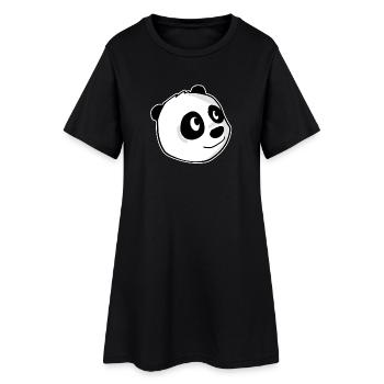 Panda - Frauen T-Shirt-Kleid - Schwarz - Vorne