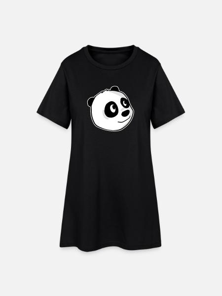 Panda - Frauen T-Shirt-Kleid - Schwarz