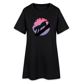 Panthère noire animal de la jungle - Robe T-shirt Femme - noir - Devant