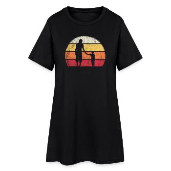 Sunset Silhouette: Father and Child - Women’s T-Shirt Dress - black - Front