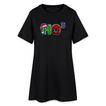 Weihnachten Ho Ho Ho Xmas - Frauen T-Shirt-Kleid - Schwarz - Vorne