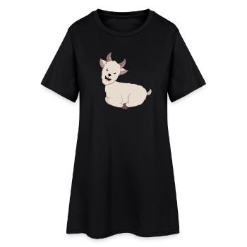 Ziege Ziegen Geiss - Robe T-shirt Femme - noir - Devant