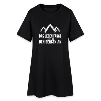 Wandern Berge Wanderer - Frauen T-Shirt-Kleid - Schwarz - Vorne