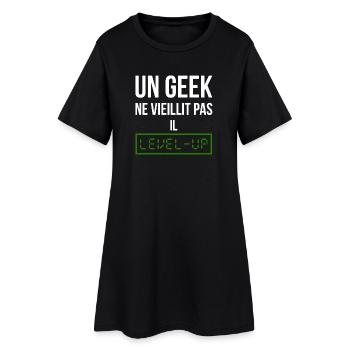 Geek Level (vert) - Robe T-shirt Femme - noir - Devant