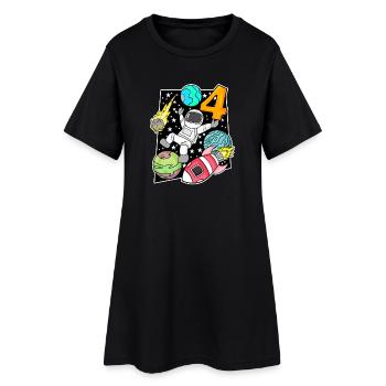 4. Geburtstag Astronaut Jungen Kindergeburtstag - Frauen T-Shirt-Kleid - Schwarz - Vorne
