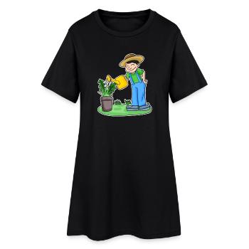 Jardin motif jardin cadeau jardinier - Robe T-shirt Femme - noir - Devant