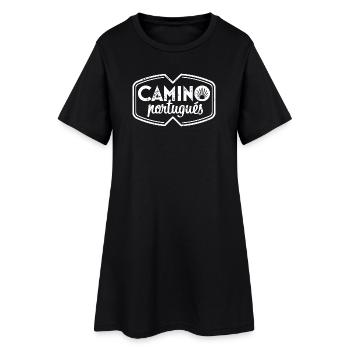 Camino Portugués Estampillé | Chemin de Saint-Jacques - Robe T-shirt Femme - noir - Devant