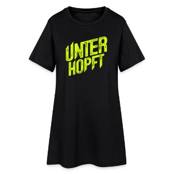 Unterhopft - Bier - Saufen - Lustig - Alkohol - Frauen T-Shirt-Kleid - Schwarz - Vorne